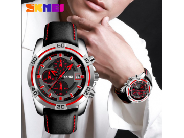 Relógio Masculino Skmei Chornograph Multicolor Dial - 9156 - Vermelho